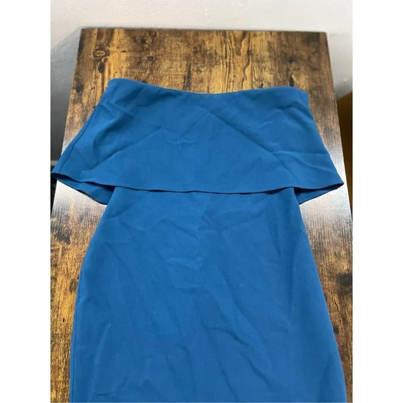 Likely blue strapless bodycon midi elegant knee length dress Size 10 - Picture 6 of 15